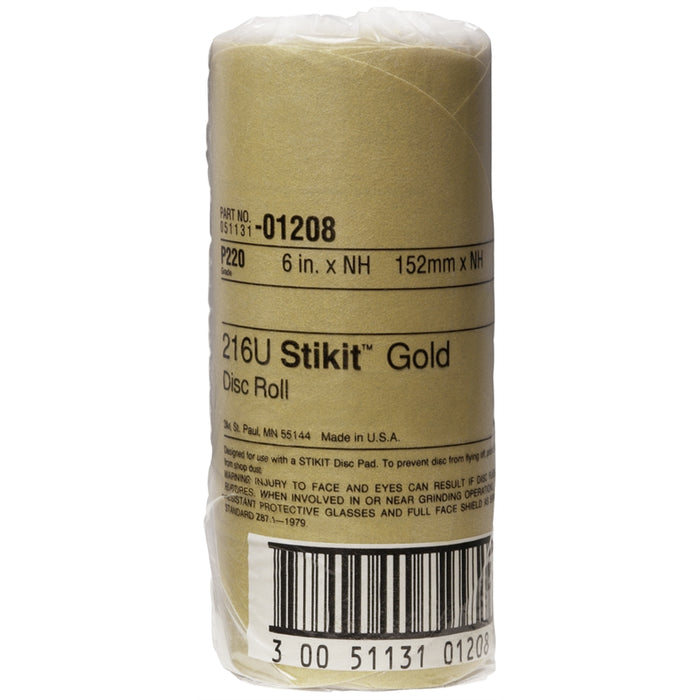 DISC ROLLS-GOLD STIKIT 6" P220 75/ROLL 12/CS
