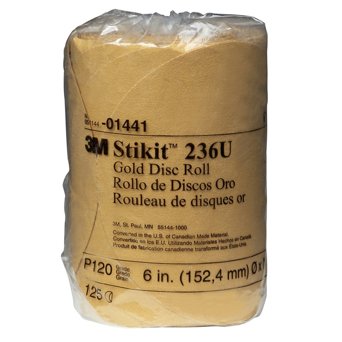GOLD DISC ROLLS STIKIT P120G 6IN 125/ROLL