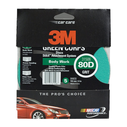 DISC ROLLS-GREEN FRE-CUT 6" 80D 5/PK 10PK/CASE