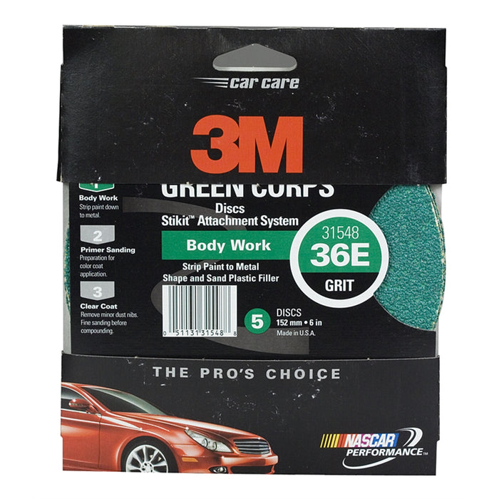 PRODUCTION DISCS-GREEN CORPS 6" 36E 5/PK 10PKS/CS