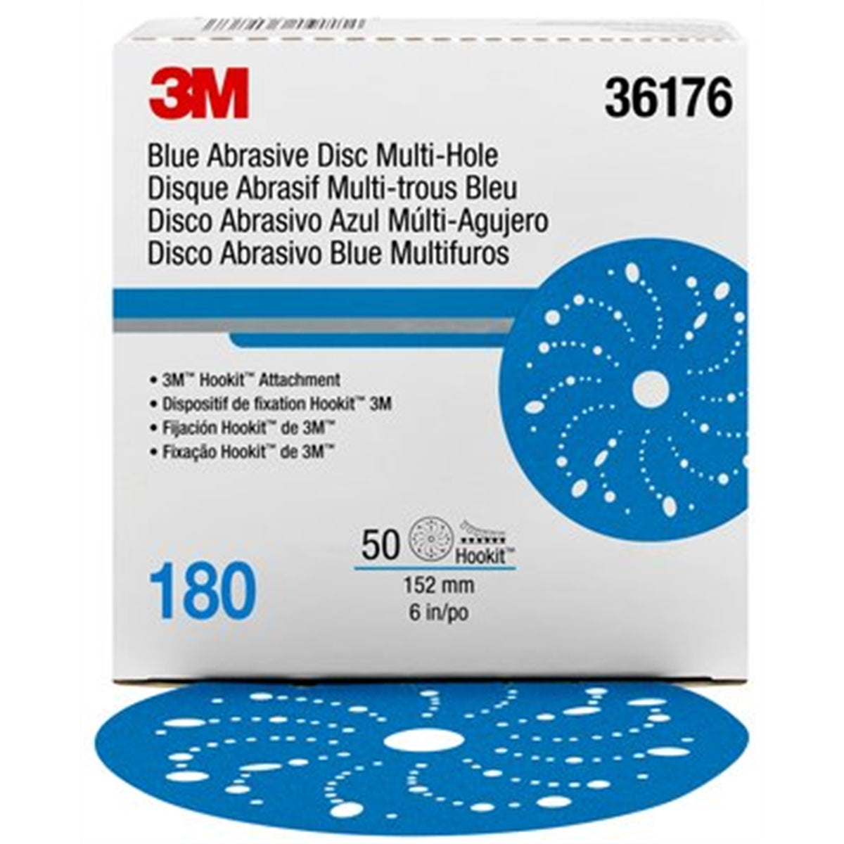 3M Hookit Blue Abrasive Disc Multihole 36176 (4PK) 3M — OEM Tech Tools