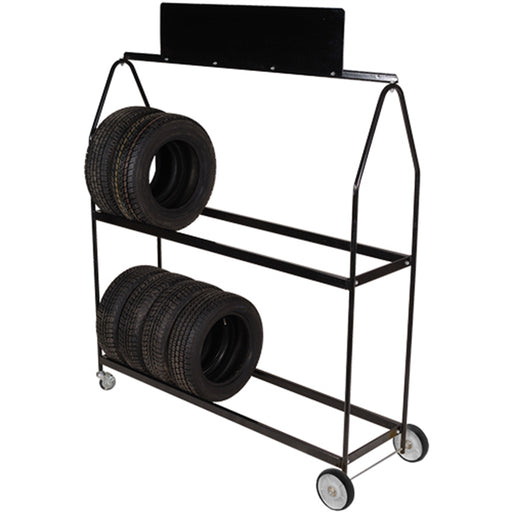 DELUXE TIRE DISPLAY ON WHEELS ( Black logo plate )