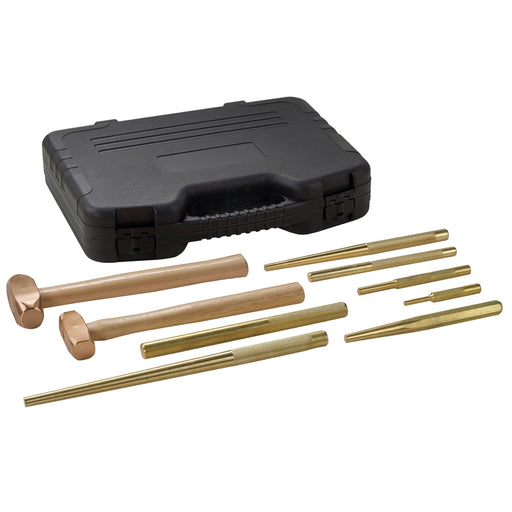 9-Piece Brass Hammer and Punch Set