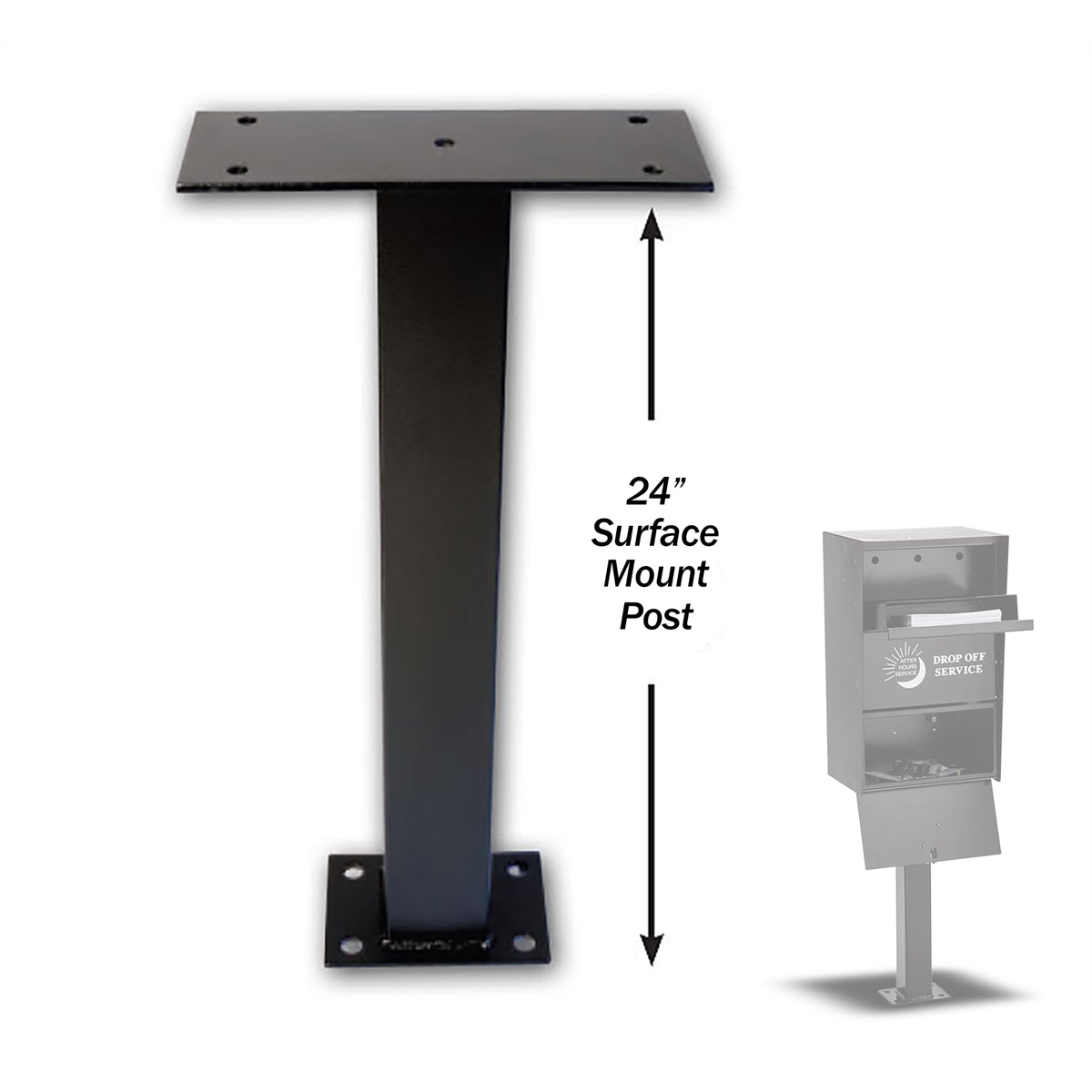 Inground Post for Key Drop Box, Black Petoskey Plastics — OEM Tech Tools