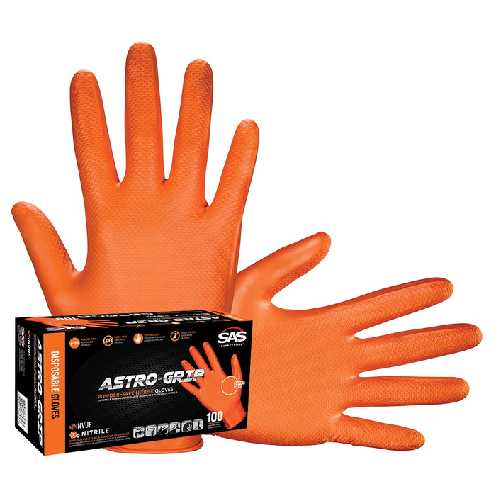 Box of 100 Astro-Grip Dual-Sided Scale Grip Latex-Free Disp. Gloves, M