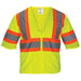 Class-3 Mesh Yellow Safety Vest Front Zipper XXXL