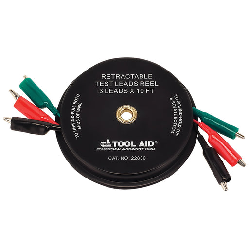 Retractable Test Leads Reel - 3 Leads x 10'