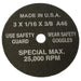 5PK CUTOFF WHEEL 3" X 1/16 X 3/8 5PK 