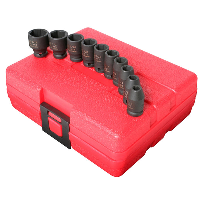 SOCKET SET IMPACT 1/4IN. DRIVE 10 PC. STD. SAE