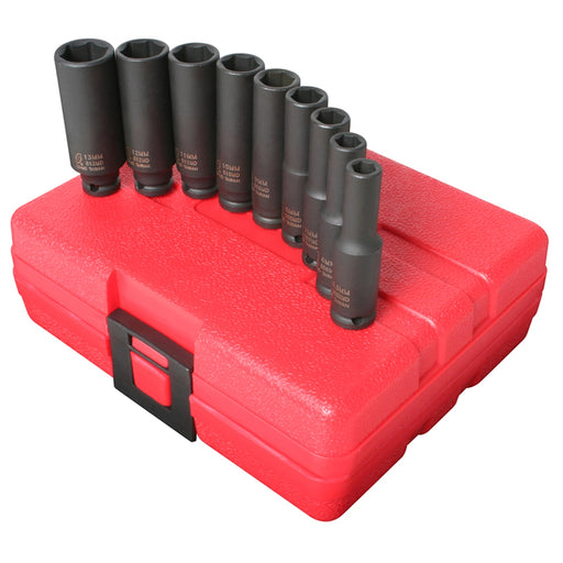 SOCKET SET IMPACT 1/4IN. DRIVE 9 PC. DEEP METRIC