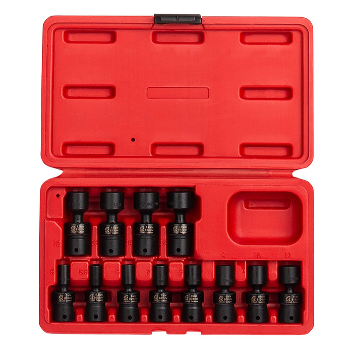 SOCKET SET IMPACT 1/4IN. DRIVE 12 PC UNIV METRIC