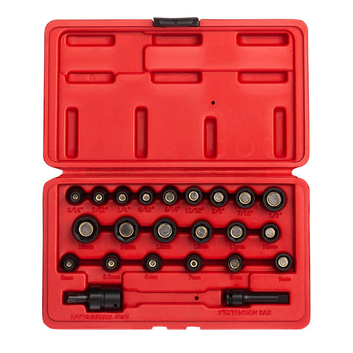 IMPACT SOCKET SET 1/4 DR. 23PC MASTER MAGNETIC