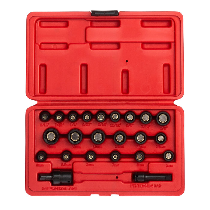 IMPACT SOCKET SET 1/4 DR. 23PC MASTER MAGNETIC
