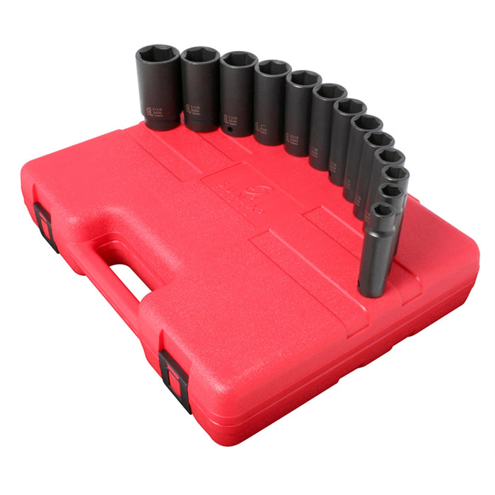 SOCKET SET IMPACT 1/2IN. DRIVE 13 PC DEEP SAE 6 PT