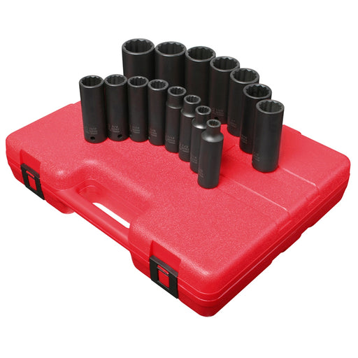 SOC SET DP IMP 12PT 1/2DR 15PC SAE