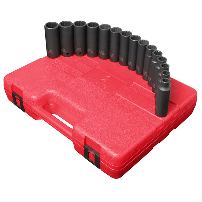 SOC SET DP IMP 12PT 1/2DR 15PC MET