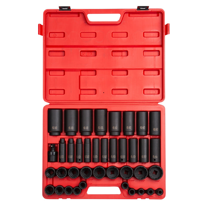 39PC 1/2"DR 12 POINT SAE MASTER IMPACT SOCKET SET