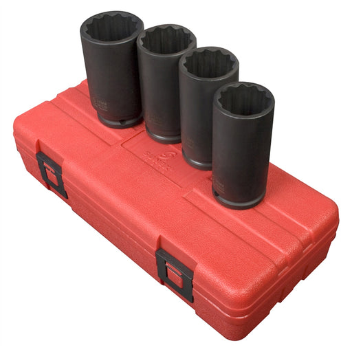 4PC 1/2" DR 12 POINT SPINDLE NUT SOCKET SET