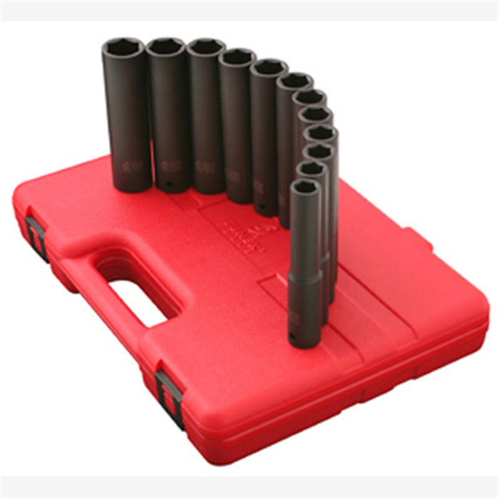 1/2" Dr. Extra Deep Metric Impact Socket Set, 9 pc.