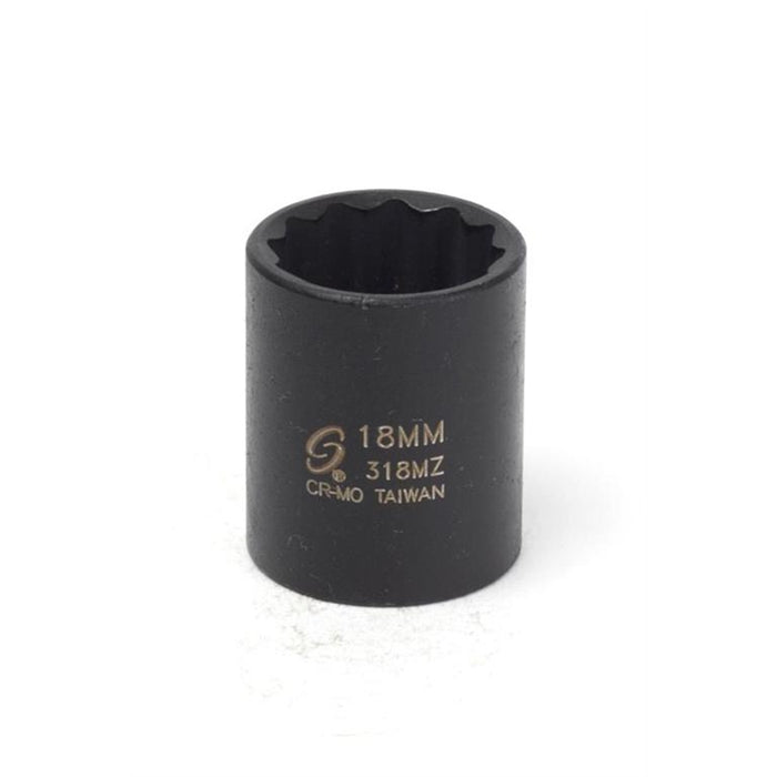 SOC 18MM 3/8D IMP 12PT BLK
