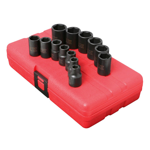 SOCKET SET IMPACT 3/8IN. DRIVE 13 PC.STD. METRIC