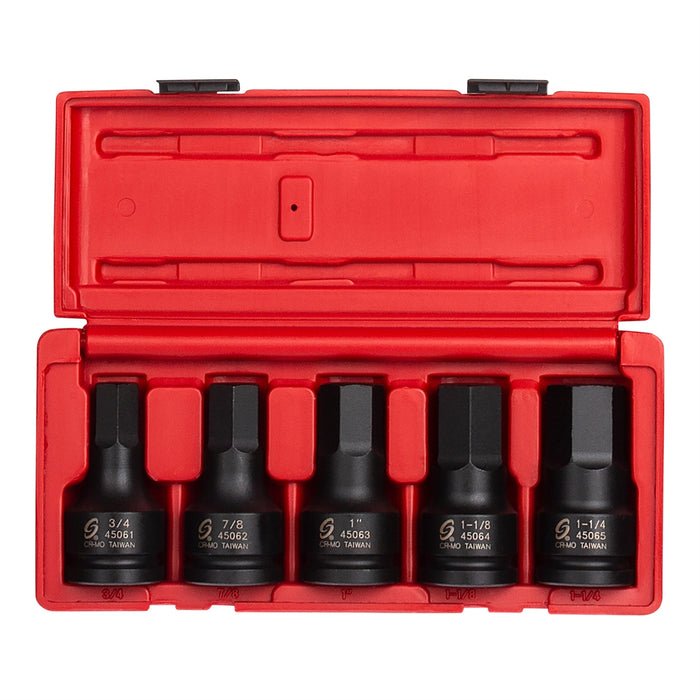 3/4" DR. 5PC SAE IMPACT HEX DRIVER SET