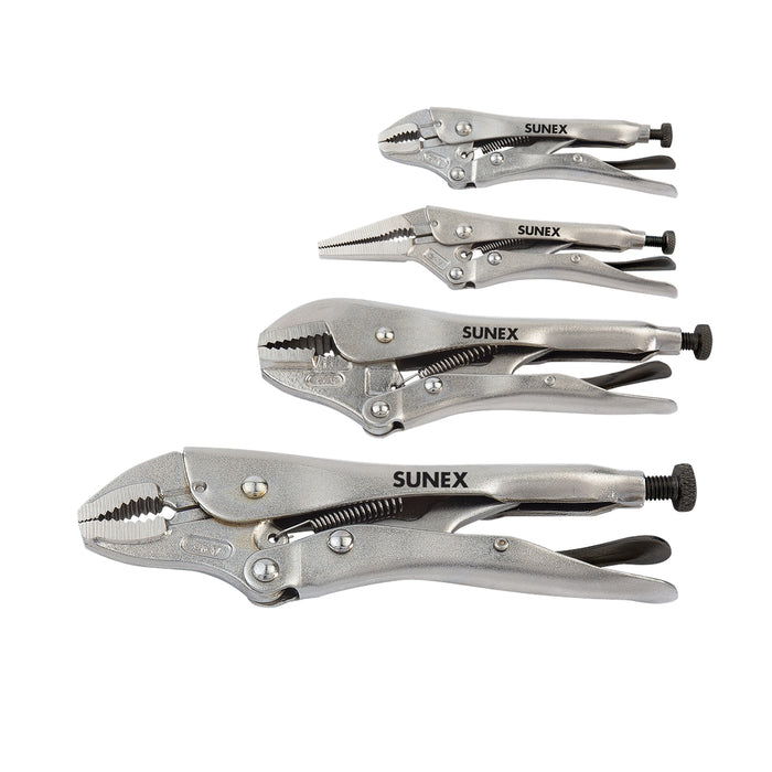 4-Piece Locking Pliers Set (Curved, S