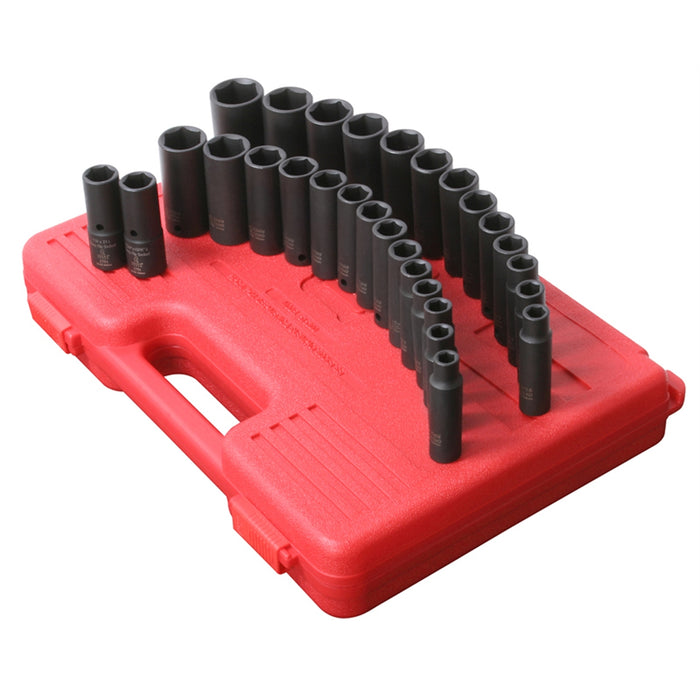1/2" Drive 29 Piece SAE and Metric Deep Impact Soc