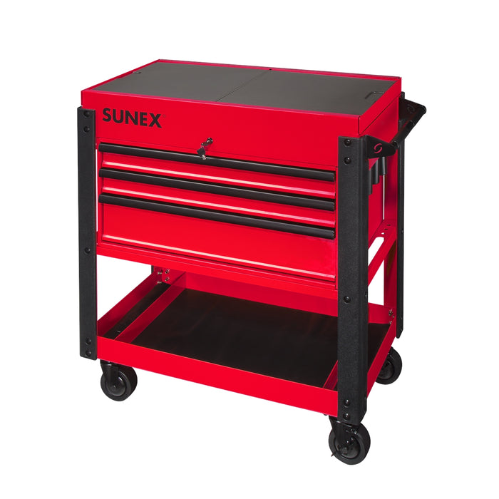 3-Drawer Utility Cart w/ Sliding Top,