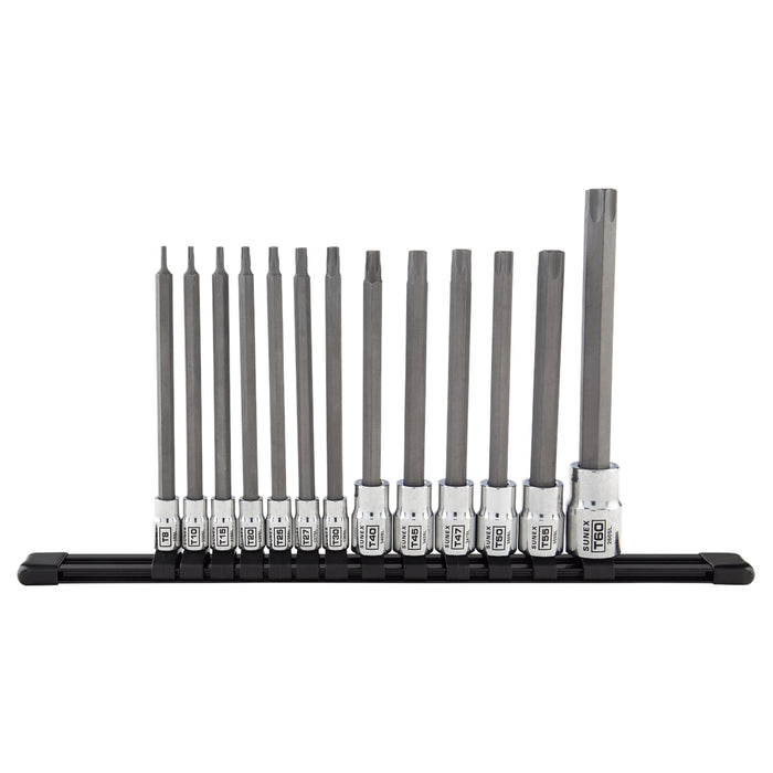 1/4", 3/8" and 1/2" Drive 13 Piece Chrome Long Sta