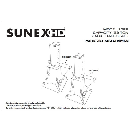 LOCKING PIN W/WIRE (EACH) / 22T JACK STANDS