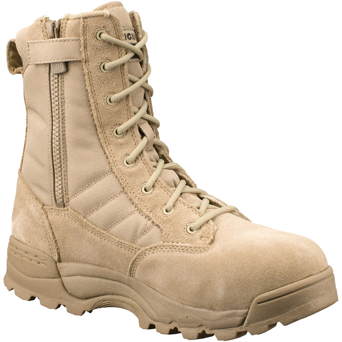 SWAT CLASSIC 9" CST (STEEL-TOE) SIDE-ZIP TACTICAL TAN BOOTS 12.0