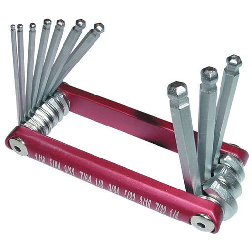 BALL HEX KEY SET SAE RED