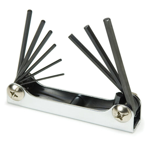 9PC FOLDING SAE HEX KEY SET