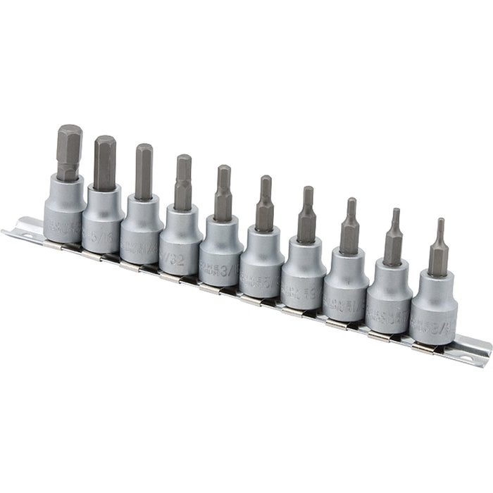 10-PC 3/8" DR SAE HEX BIT SET
