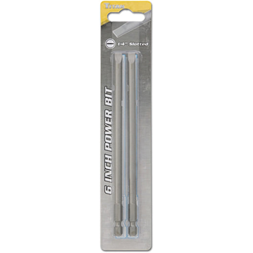 2PC 1/4" SLOTTED 6" POWER BITS