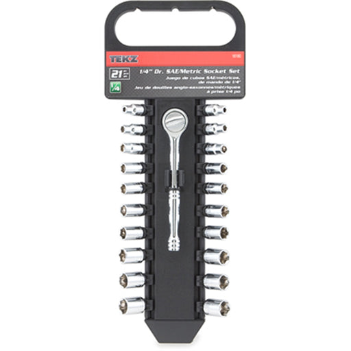 SOCKET SET 1/4" DR 21PC SAE/MM