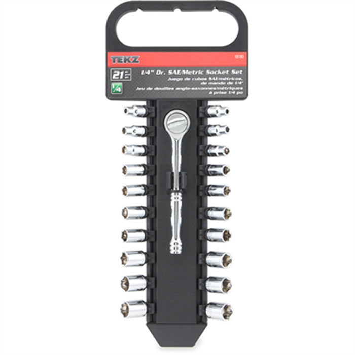 SOCKET SET 1/4" DR 21PC SAE/MM