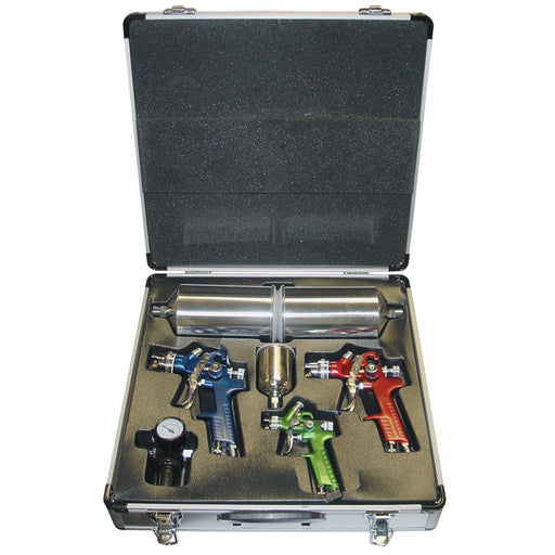 4-PC HVLP SPRAY GUN KIT W/ALUMINUM CASE