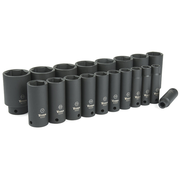 19-PC 1/2" DR SAE DEEP IMPACT 