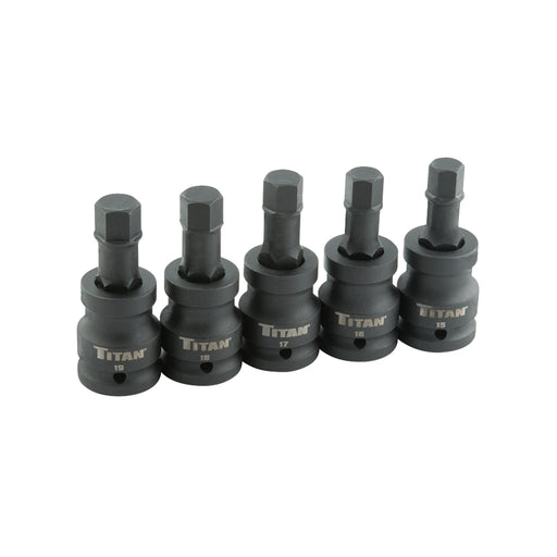 5-PC 3/4" DR METRIC HEX IMPACT