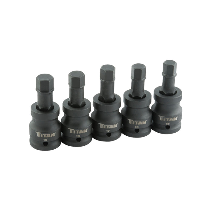 5-PC 3/4" DR METRIC HEX IMPACT