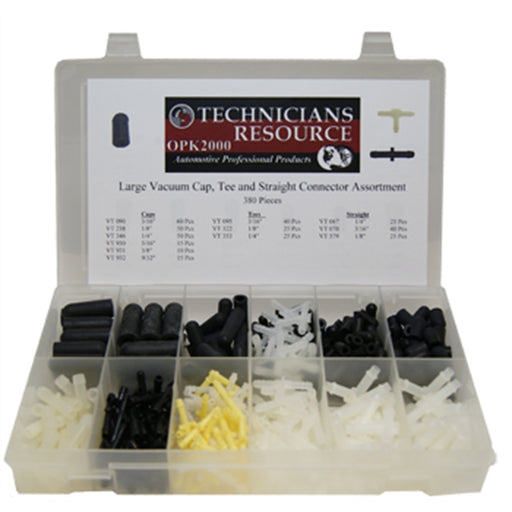 Large Vacuum Tee, Cap and Connector Assort 385-pc