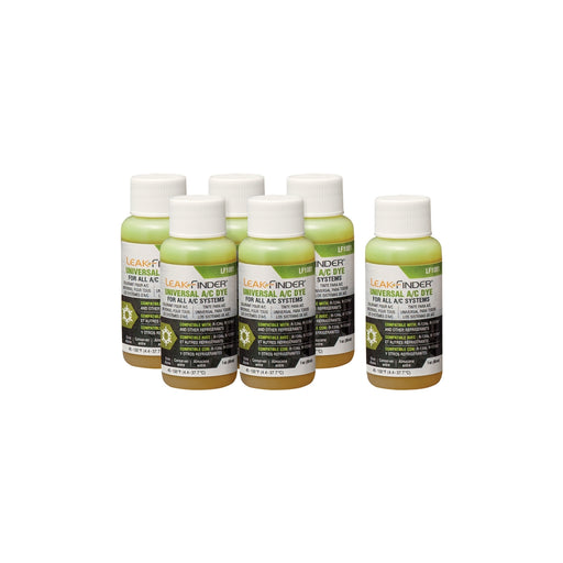 LEAKFINDER (6) 1-OZ BOTTLES UNIVERSAL A/C DYE