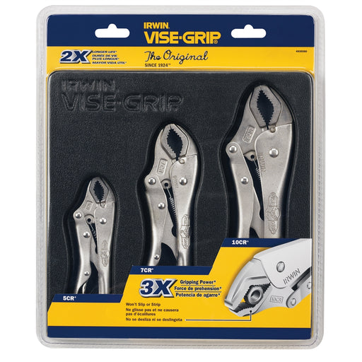 3 Piece Locking Pliers Set  (10CR, 7CR & 5CR)
