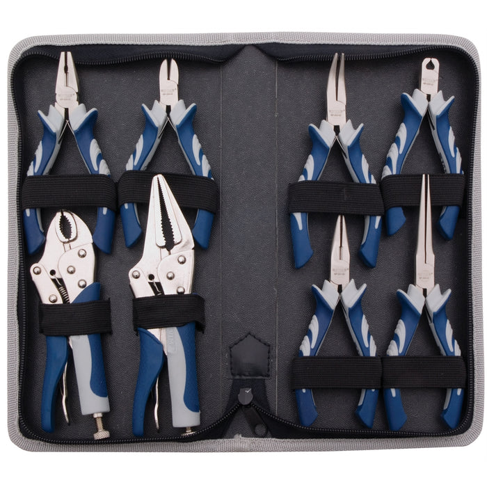 8 PC. MINIATURE PLIERS SET WITH CASE
