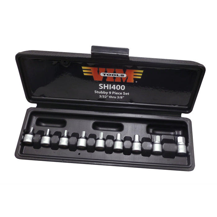STUBBY HEX BIT SET SAE 9PC 1/4" DR.