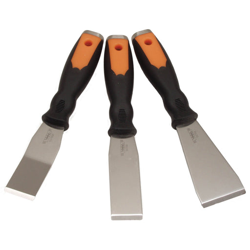 STAINLESS STEEL 3PC STIFF SCRAPER SET-BOLSTERED