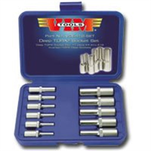 DEEP TORX SOCKET SET E4-E18, 11 PC SET