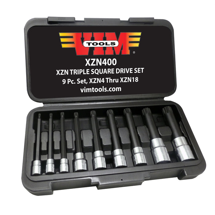 XZN BIT DRIVER SET 9PC 4-18MM TRIPLE SQUARE SPLINE